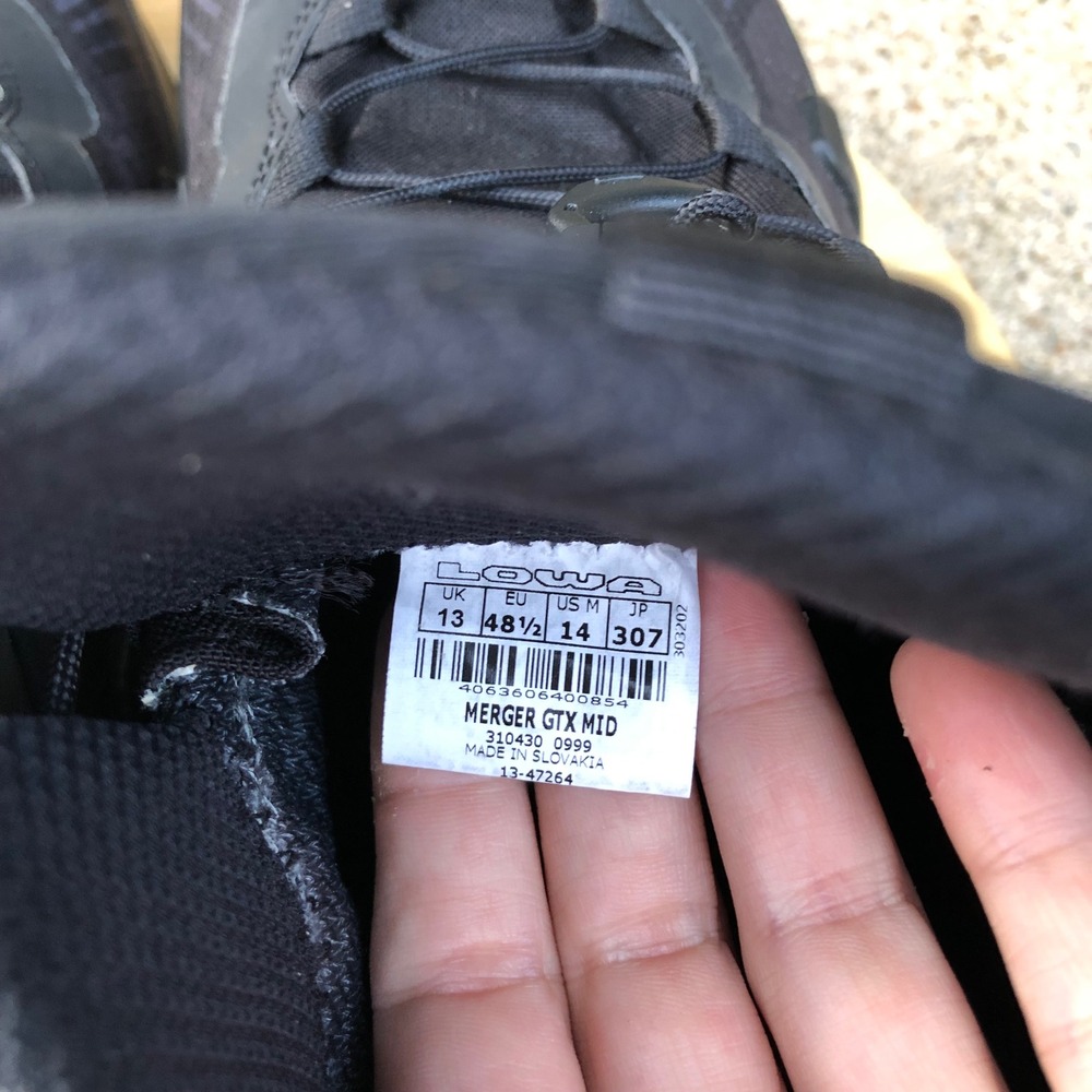 Lowa GoreTex Mid Hiking Boots Men 14 Merger GTX Black Tactical Waterproof 310430 - Picture 2 of 16